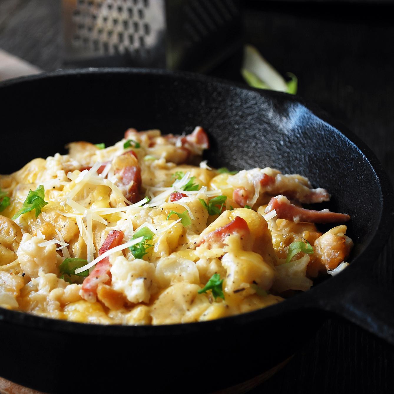 Cauliflower Mac and Cheese with Bacon Atkins Low Carb Diet