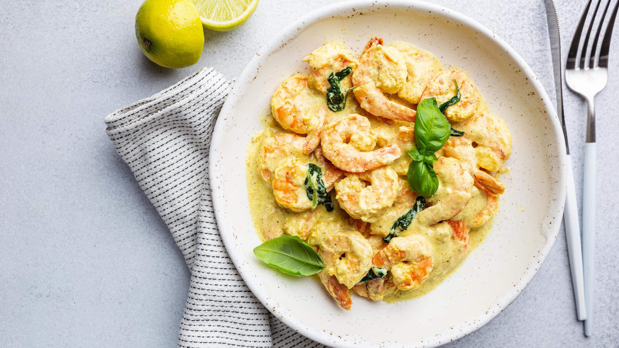 Creamy Garlic Prawns (Shrimp)